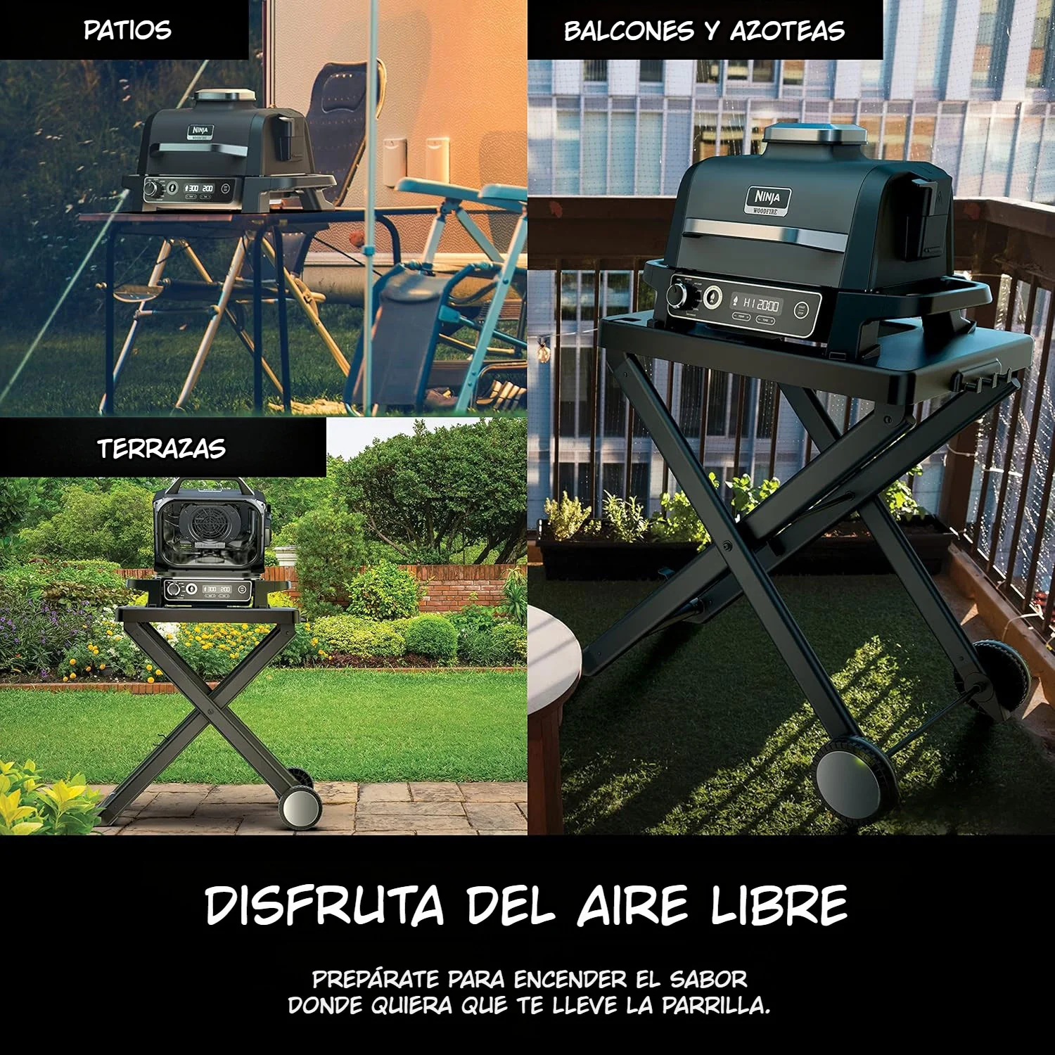 Parrilla Ahumador Exterior 7 En 1 Y Freidora De Aire Ninja Woodfire. Asador De Exterior Y Air Fryer OG701. - Image 5