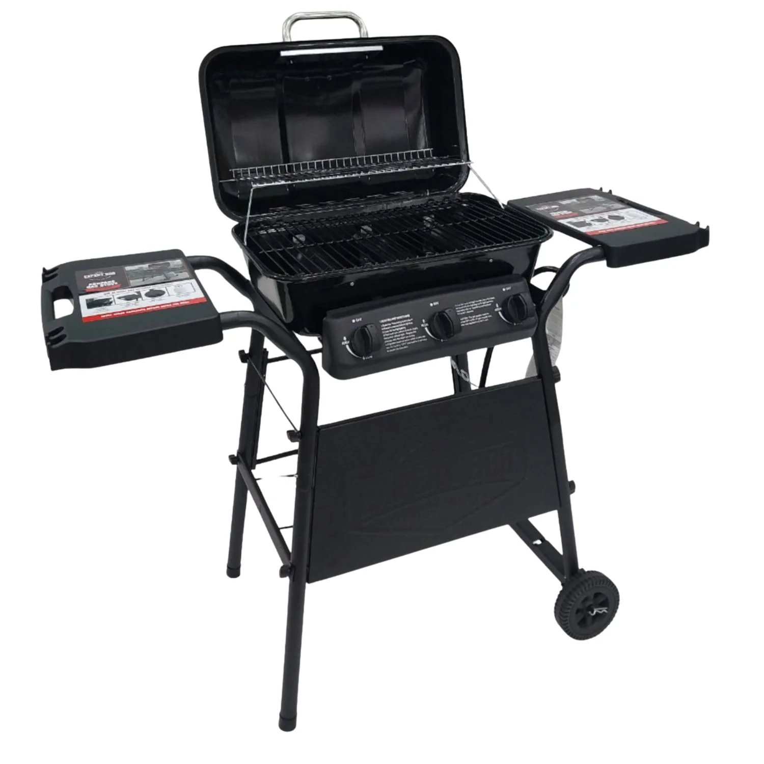 Parrillera BBQ A Gas Con 3 Quemadores Y Estantes Laterales. Encendido Rápido Acero Inoxidable. Medidas: 71X46x43cm - Image 2