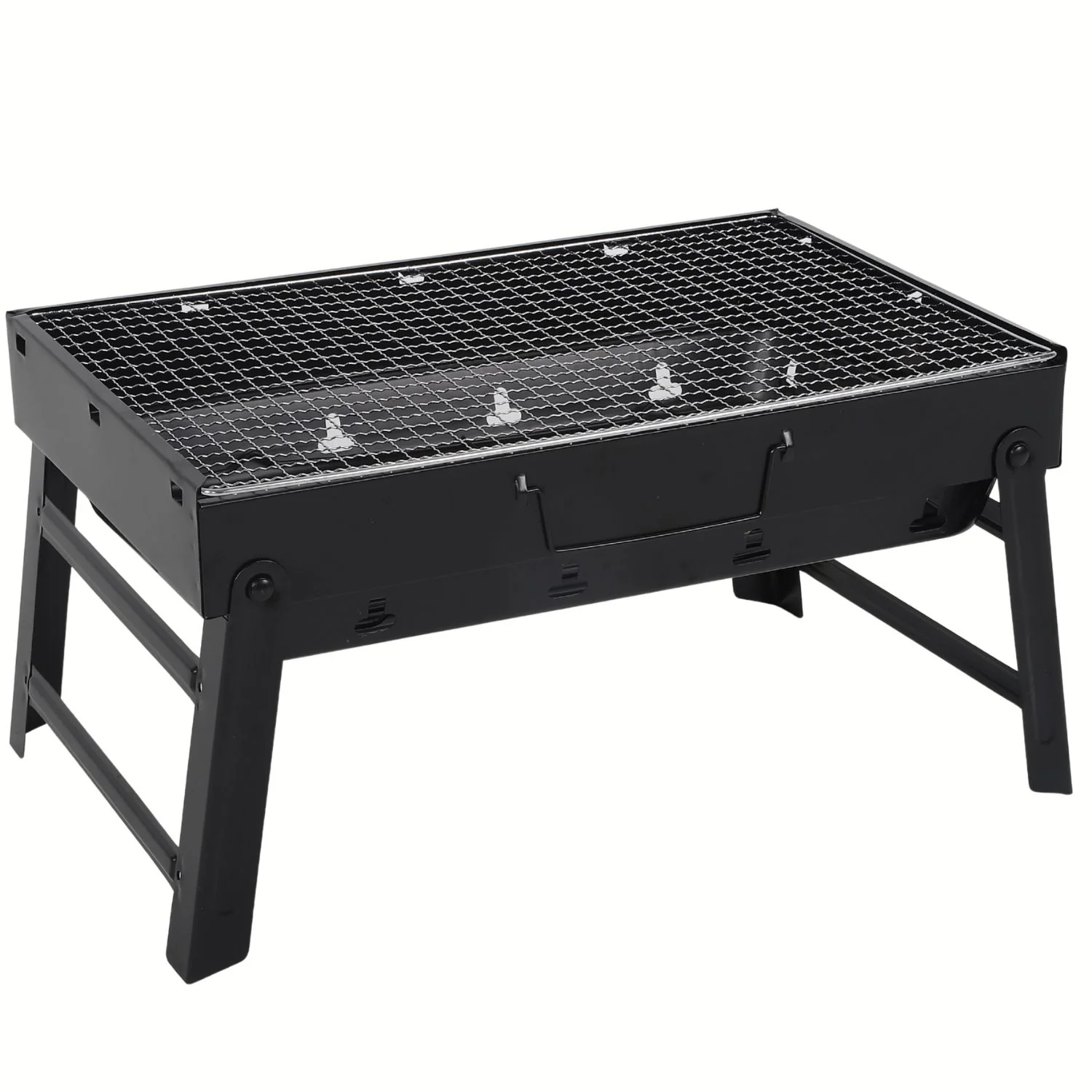 Parrillera Portátil De Carbón 43X29x22 Cm Compacta Hierro Con Asas Y Patas Plegables. Asador De Carbón - Image 3