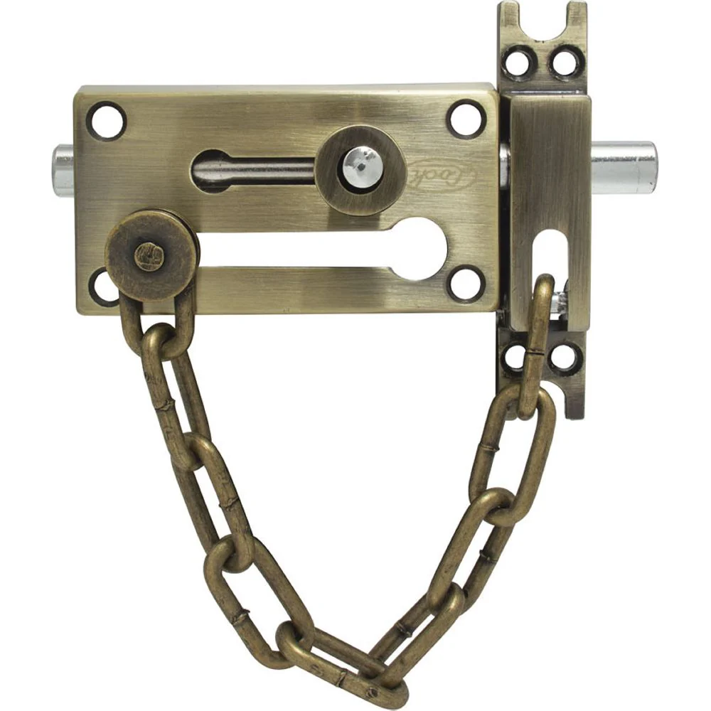 Pasador De Sobreponer Cadena Latón Antiguo Lock - Image 2