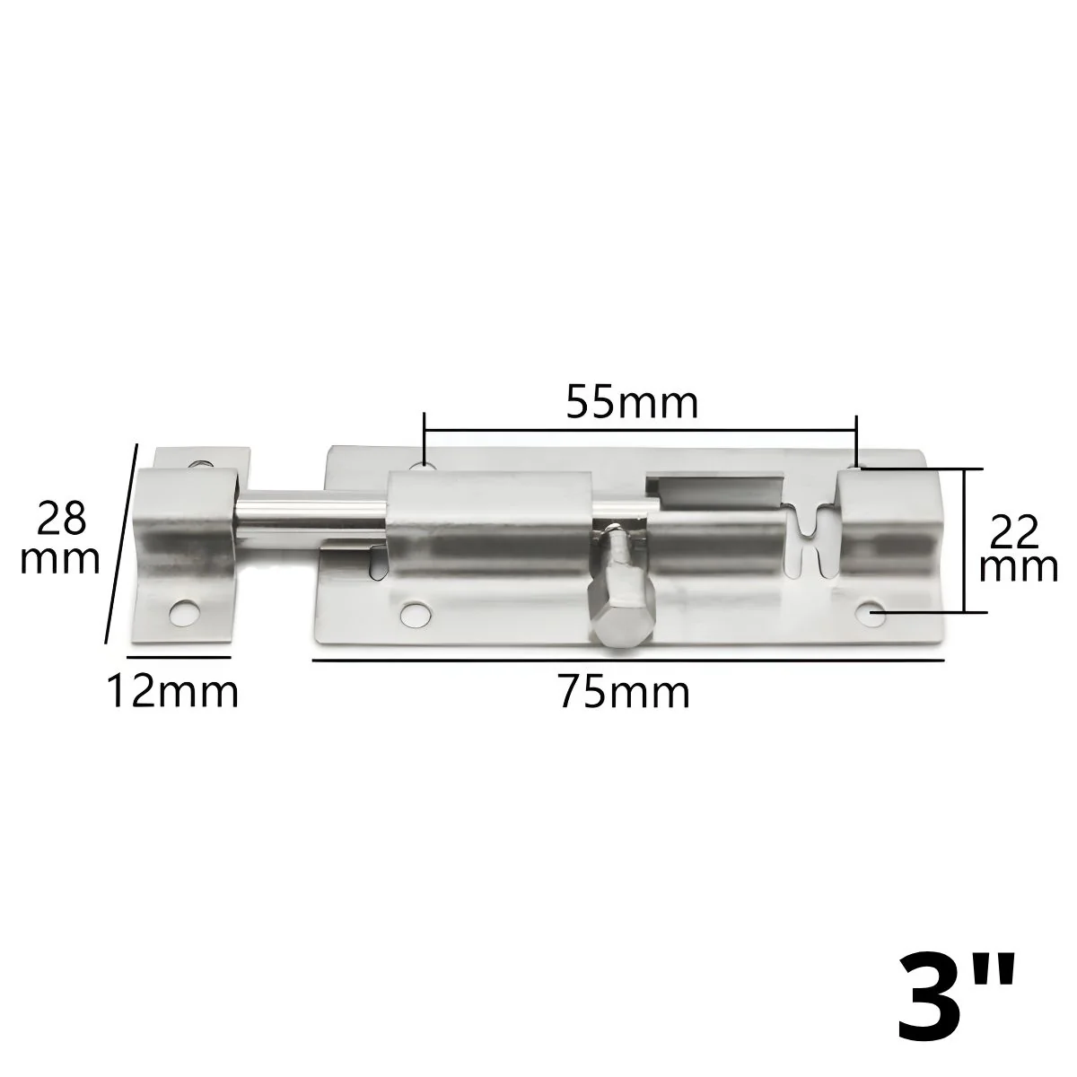 Pasador Picaporte Galvanizado Tipo Perno 3” (7.6Cm) De Acero Inoxidable. Cerrojo De Seguridad Para Puertas, Ventanas Y Muebles.
