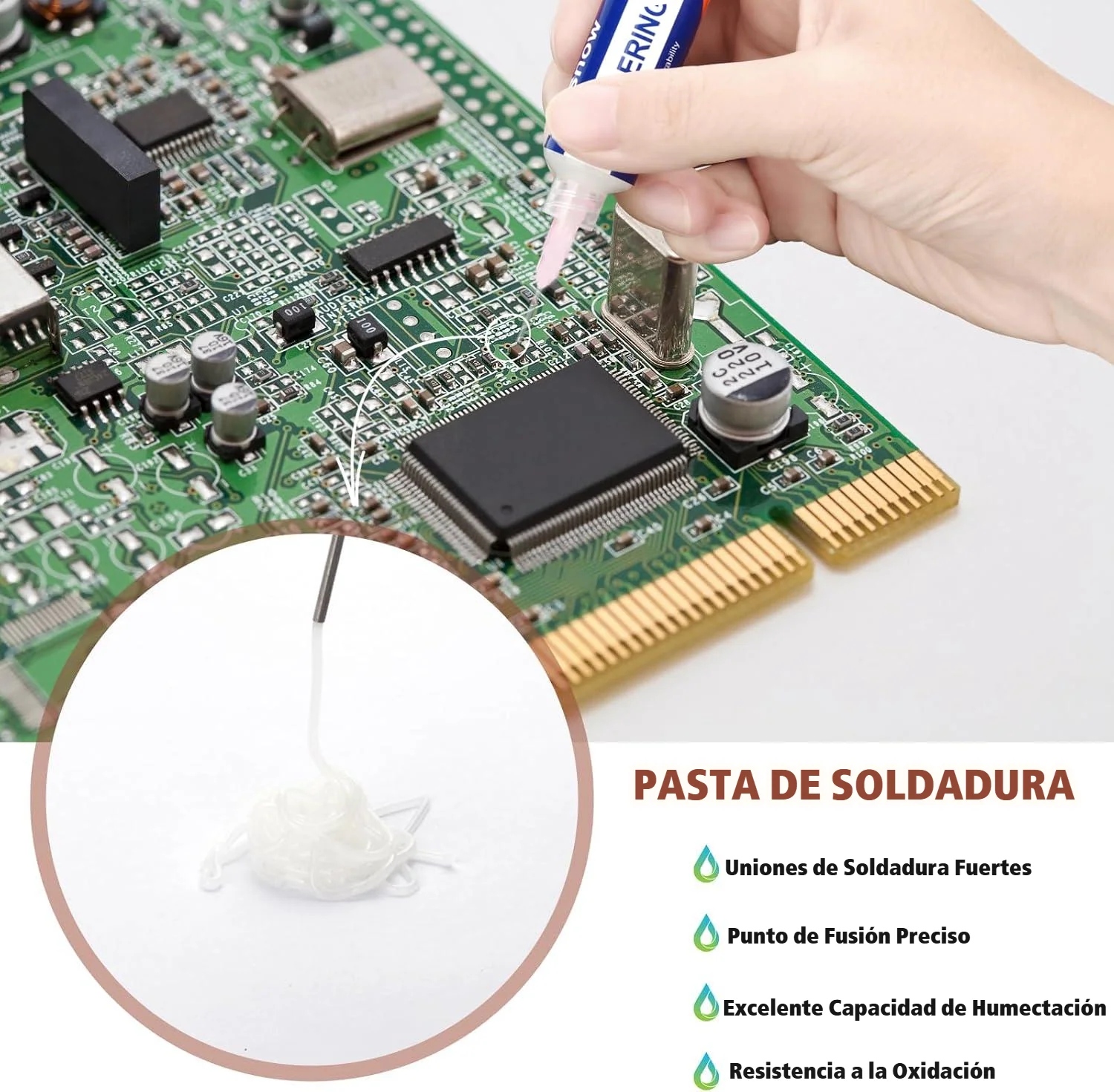 Pasta Flux Para Soldar Estaño Cautin Y Mecha Desoldadora. Pasta Flux Para Soldadura Y Trenza Para Remover Soldadura - Image 3