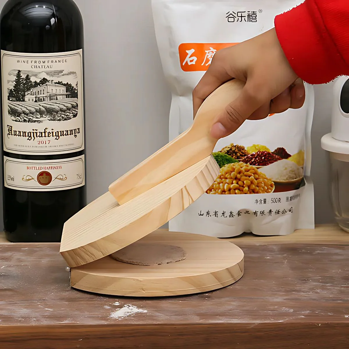 Pataconera Prensa De Madera Para Patacones Y Empanadas Con Mango Ergonómico.