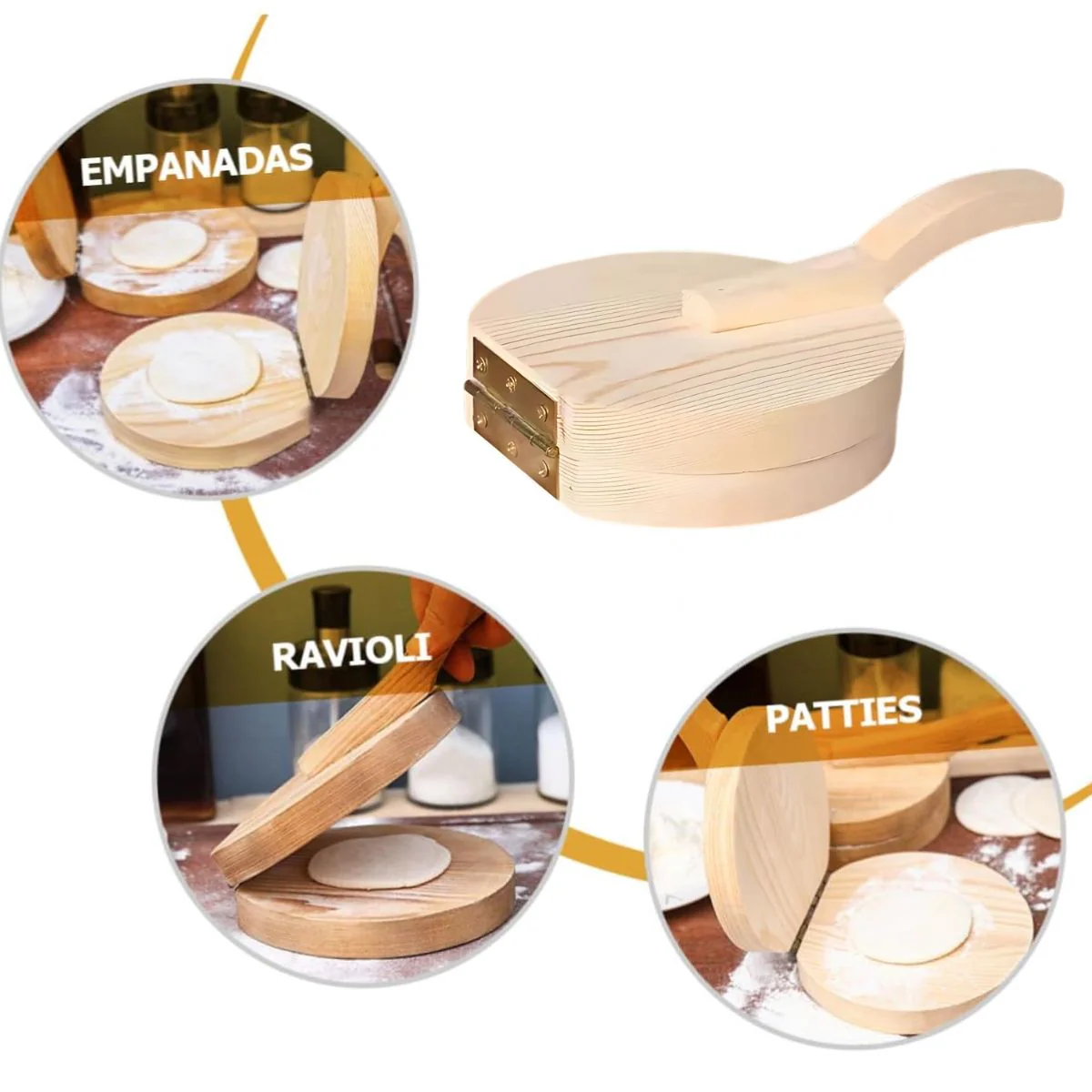 Pataconera Prensa De Madera Para Patacones Y Empanadas Con Mango Ergonómico. - Image 3