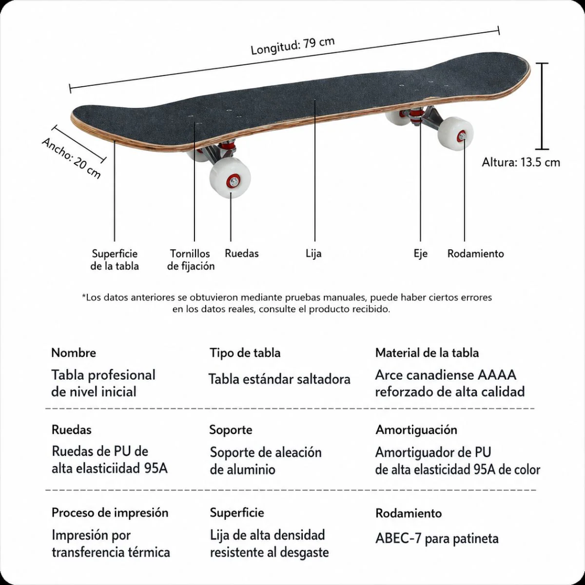 Patineta Skateboard Completa 31” Maple/Arce AAAA ABEC-7 Con Ruedas PU 95A Y Base Aluminio Skate Pro. Diseño Estampado Hojas Verdes - Image 5
