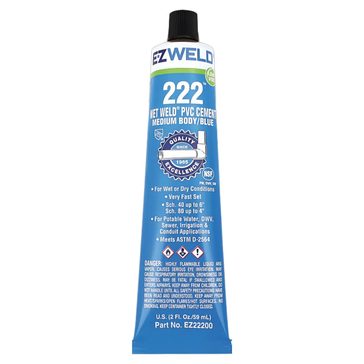 Pegamento Para PVC Pasta EZ WELD 222 (2 Oz) De Tubo Cemento Pega