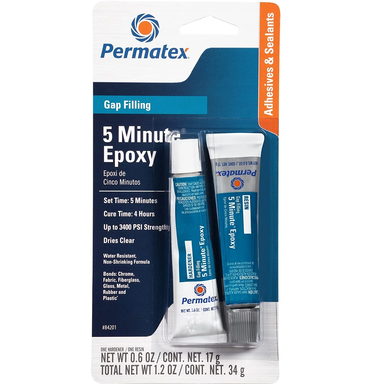 Pegamento Epóxico De Secado Rápido 5 Minutos Permatex 1.2 Oz.