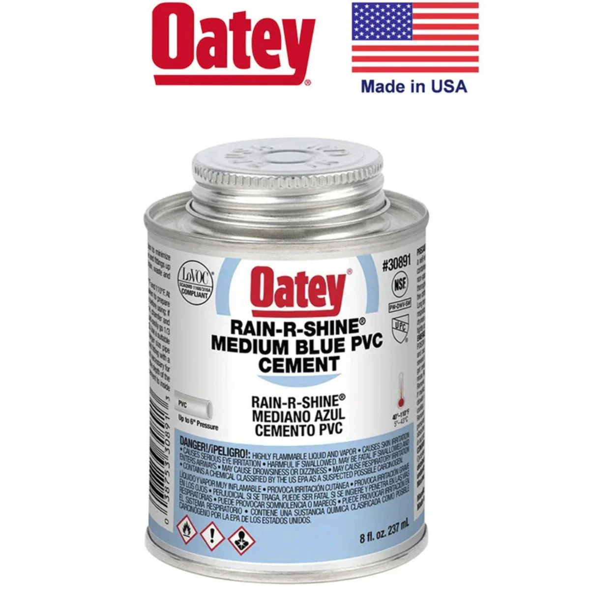 PEGAMENTO "OATEY" (4) PVC AZUL RAIN Or SHINE 1/2 PINTA