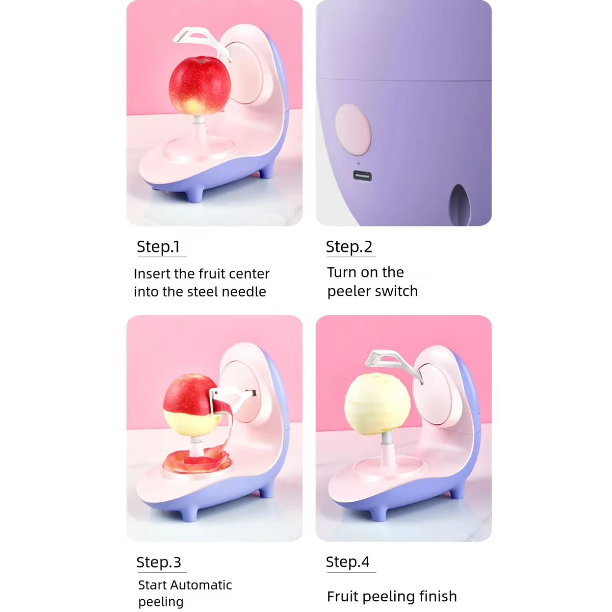 Pelador Automático De Frutas. Máquina Eléctrica Para Pelar Frutas. Recargable. - Image 3