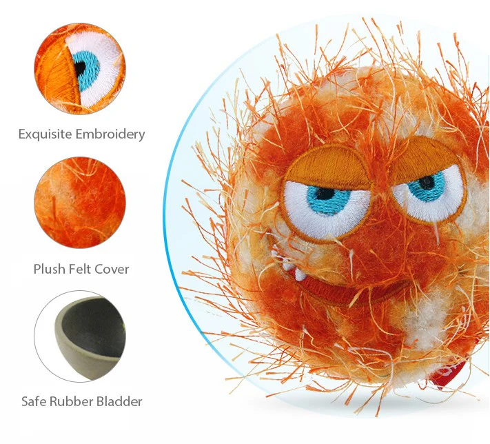 Pelota Crazy Ball Tela Naranja Para Mascota - Image 6