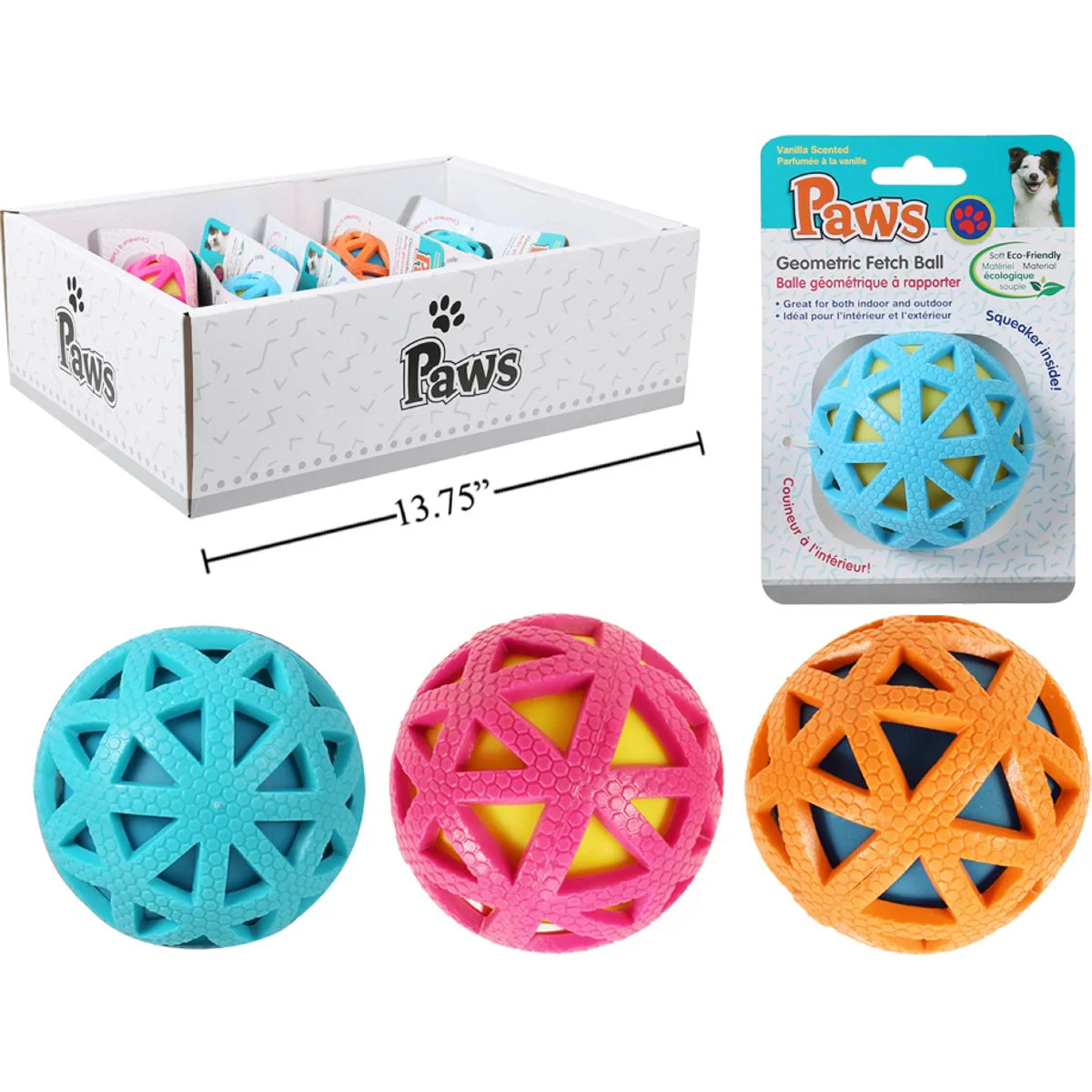 Pelota De Recuperación Geométrica 2,75 ", (1Pza) (Viene En Colores Variados Al Azar)