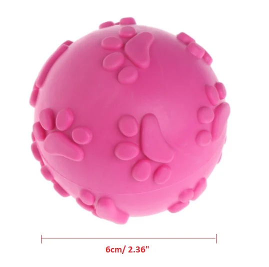 Pelota Para Perro De Caucho TPR Con Sonido. Tamaño 6.5Cm. Color Rosado