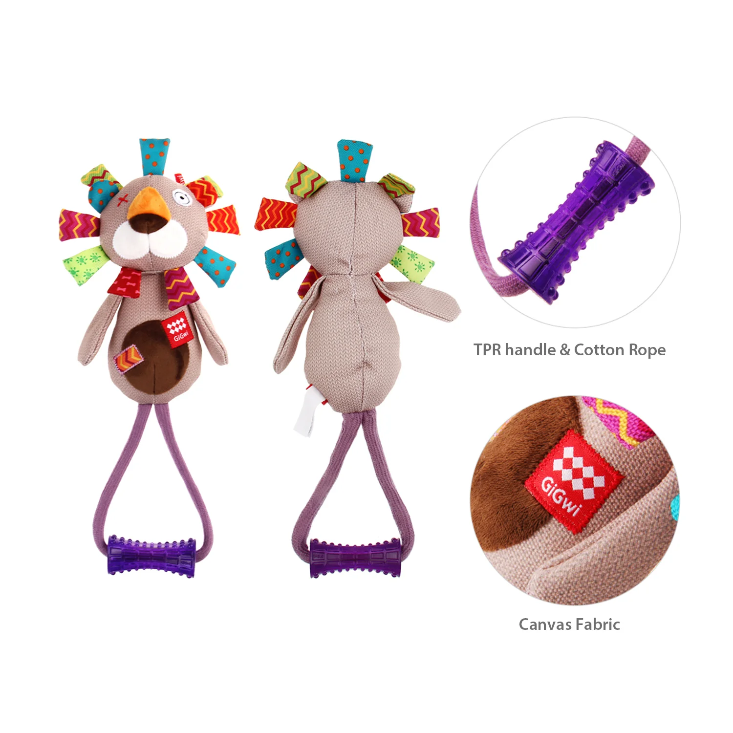 Peluche Leòn De Tela Con Cuerda Para Mascota - Image 2