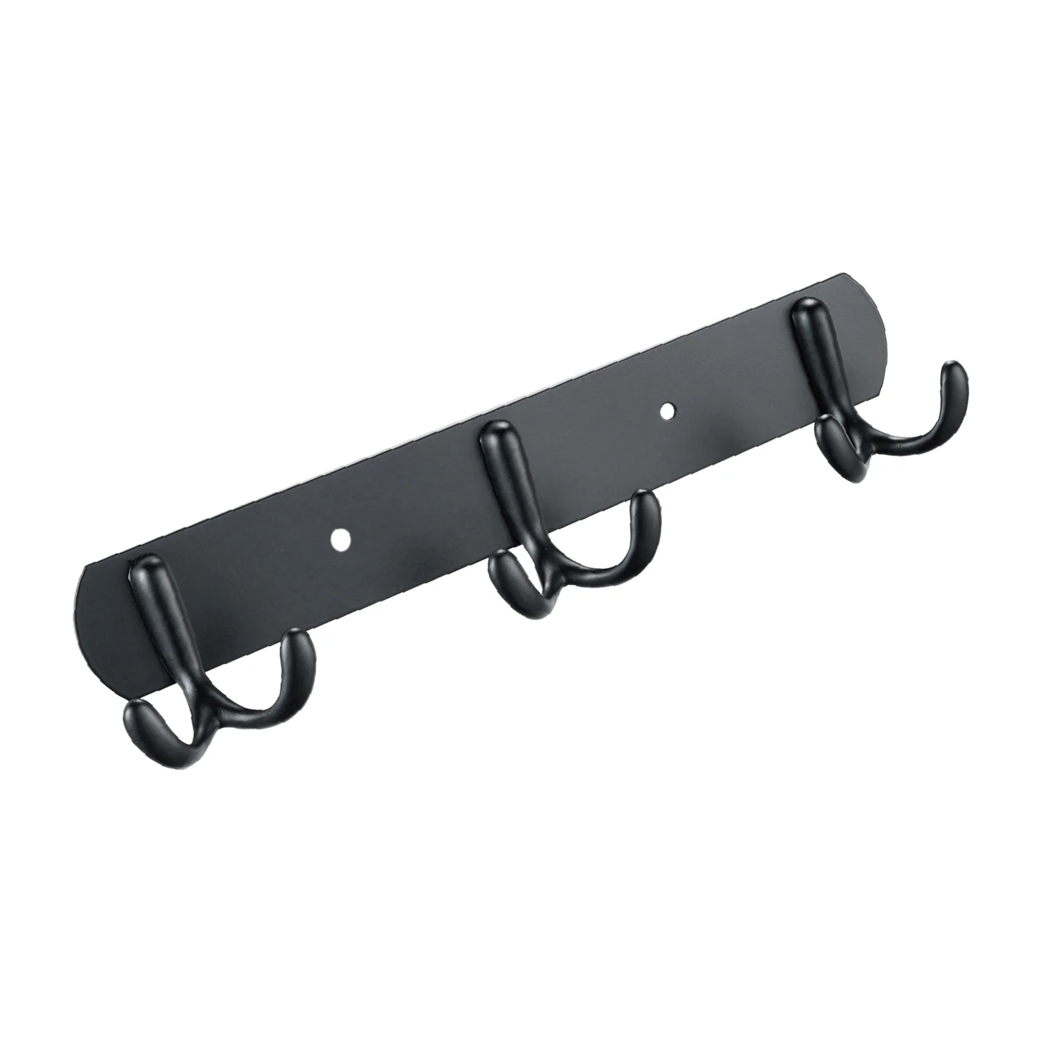 Perchero De Pared Con 3 Ganchos. Acero Inoxidable Y Aluminio. Color Negro. Ideal Para Toallas O Ropa. - Image 2