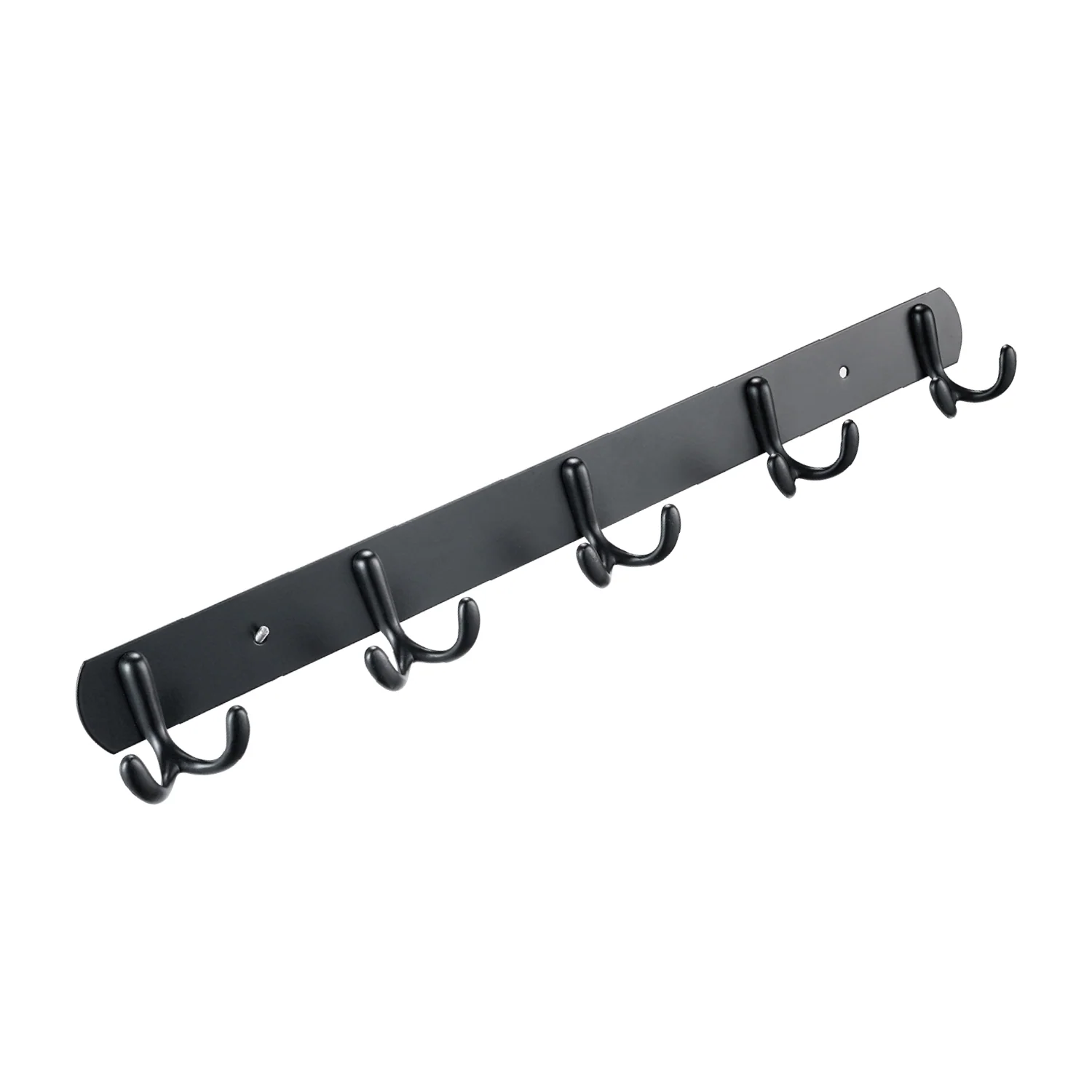 Perchero De Pared Con 5 Ganchos. Acero Inoxidable Y Aluminio. Color Negro. Ideal Para Toallas O Ropa. - Image 2