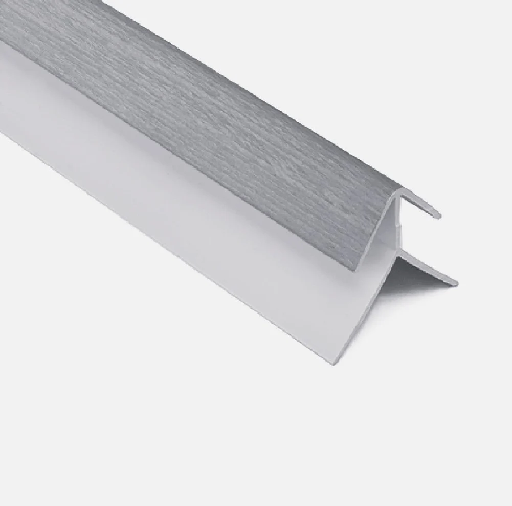 Perfil Esquina Exterior Accesorio Cielo Raso PVC Techo Gris Madera 5.95M Resistente A Humedad Fácil Instalación Alta Durabilidad