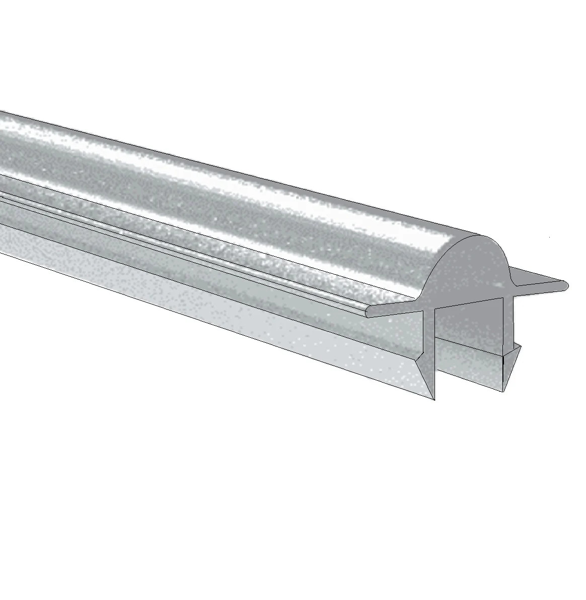 Perfil Riel Convexo Deslizante De Aluminio Refuerzo Para Via Corredera En Perfiles UPVC De Marco Perimetral Para Puertas Y Ventanas De Mayor Peso Serie 60Mm Upview - Image 2