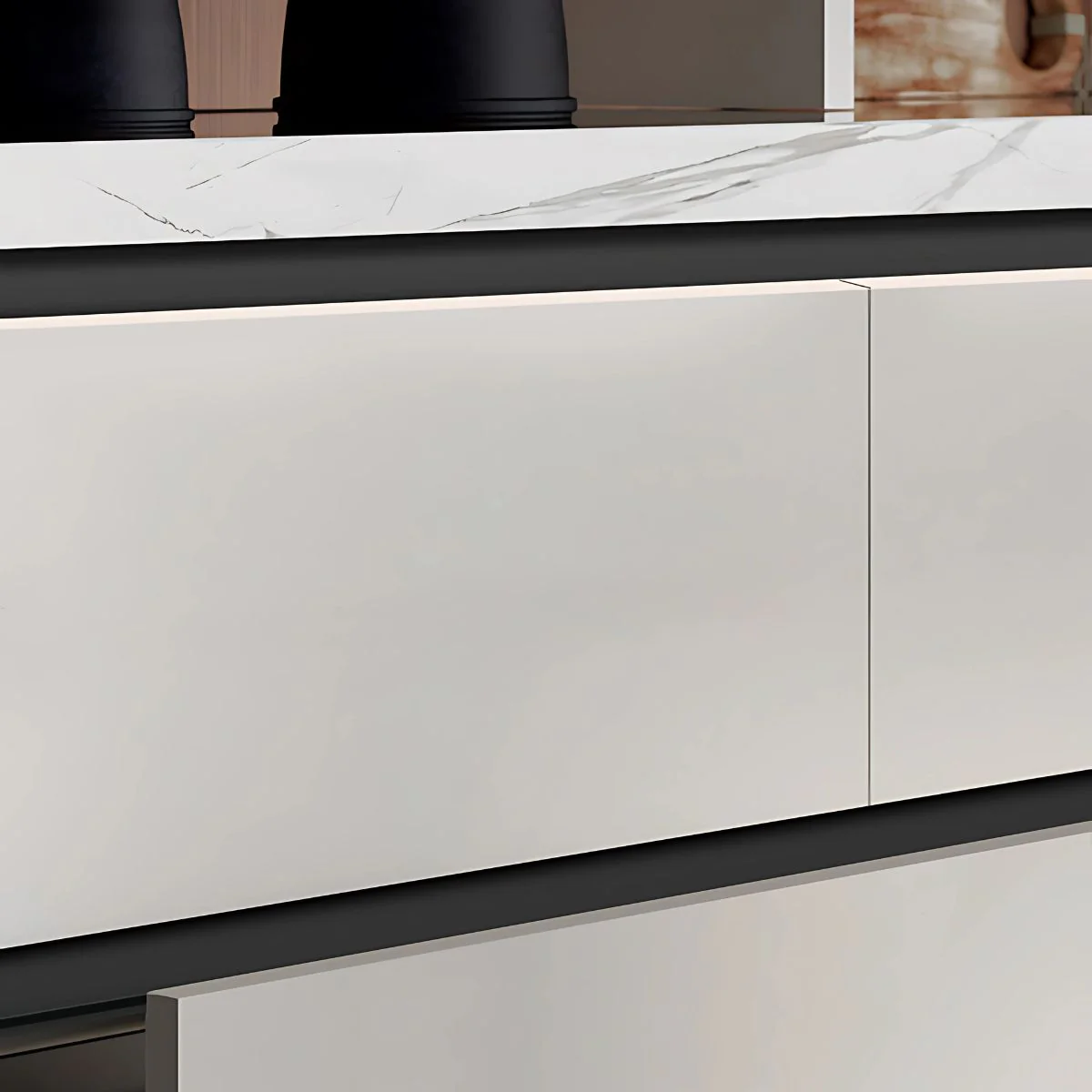Perfil Superior Tipo Gola Para Muebles Modulares Cocina. (3 Metros) Negro Mate Para Gabinetes Sin Tiradores. Ideal Para Cocina. - Image 3