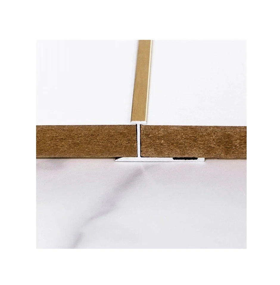Perfil T Remate Central Entre Laminas De 8 Mm Bambú WPC PVC 3M Long SILVER - Image 6