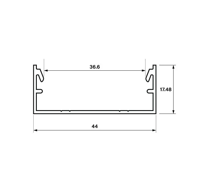 Perfil U Sistema Baranda Clip Aluminio 44 X 17.5 Mm Long 5.85 M Funciona Con Tubo U176 MILLS FINISH - Image 3
