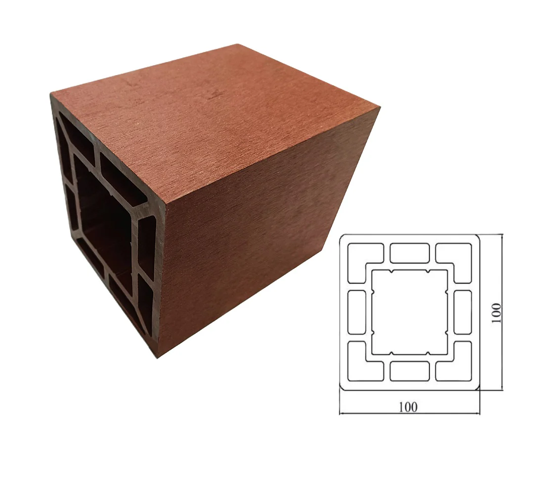 Pergola WPC Tubo Cuadrado 4" Grande Acabado Madera Cedro Exteriores 100X100x2900mm - Image 3