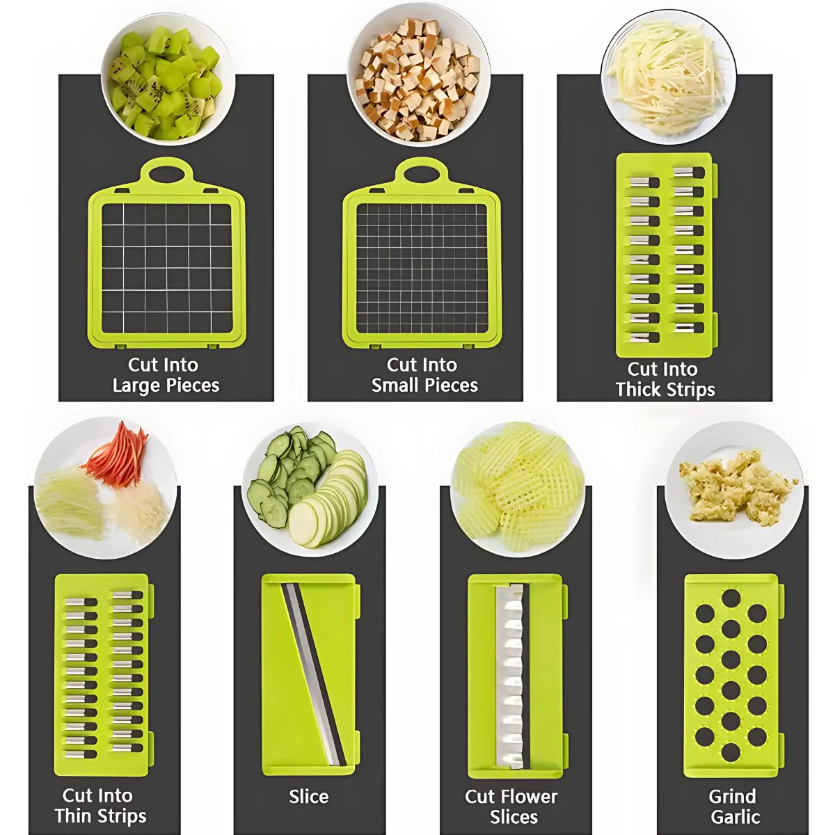 Picadora De Frutas Y Verduras 14 En 1. Cortadora, Rebanadora Y Trituradora Manual Multifuncional. - Image 3