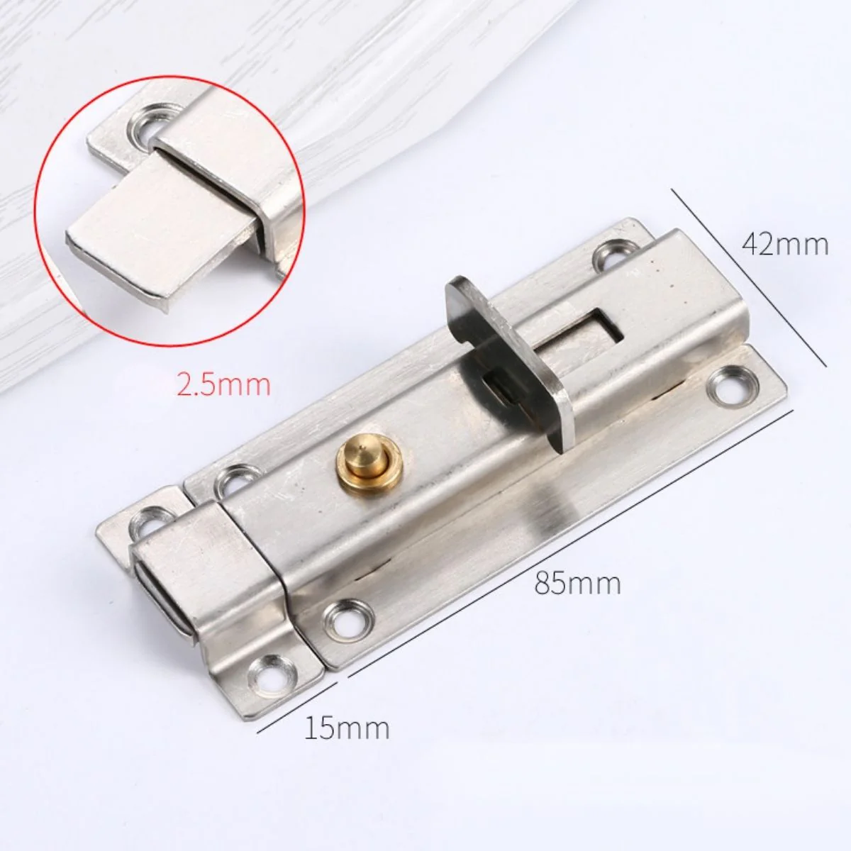 Picaporte De 4” De Acero Inoxidable. Pasador Con Botón Y Tornillos Incluidos. Cerrojo. Pestillo.