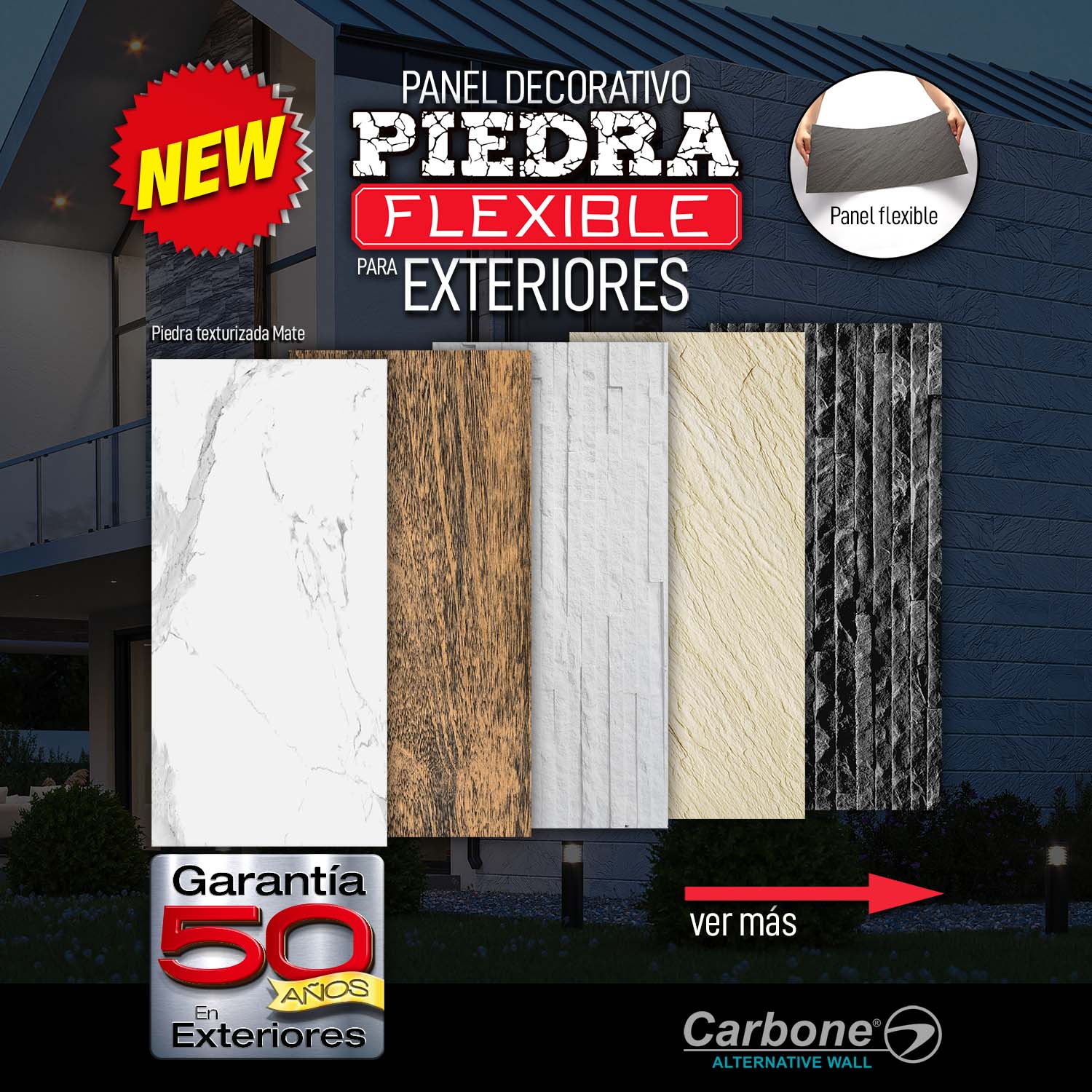 Piedra Flexible Panel Ladrillo Claro Medida 570X1140 Mm (4Mm) 4Kg/M2. - Image 3