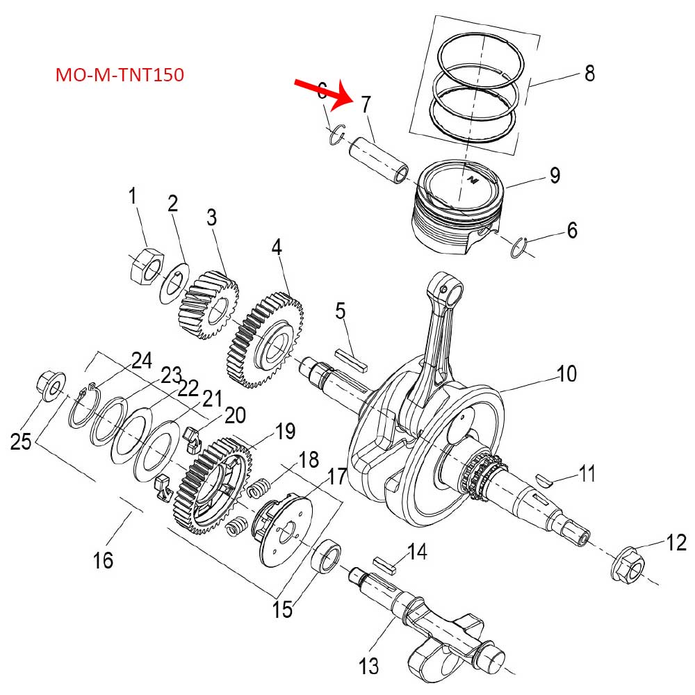 Pin Del Piston (TNT150) - Image 2