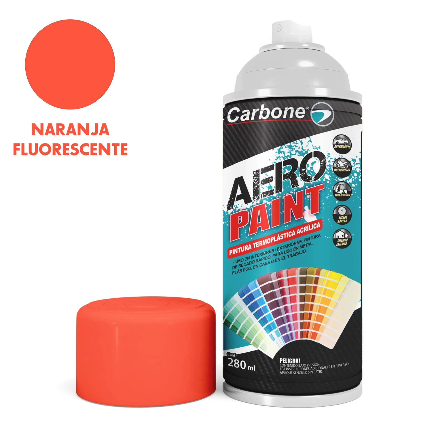 Pintura Aerosol En Spray Fluorescente 280Ml. Interiores Y Exteriores Alta Calidad - Image 3