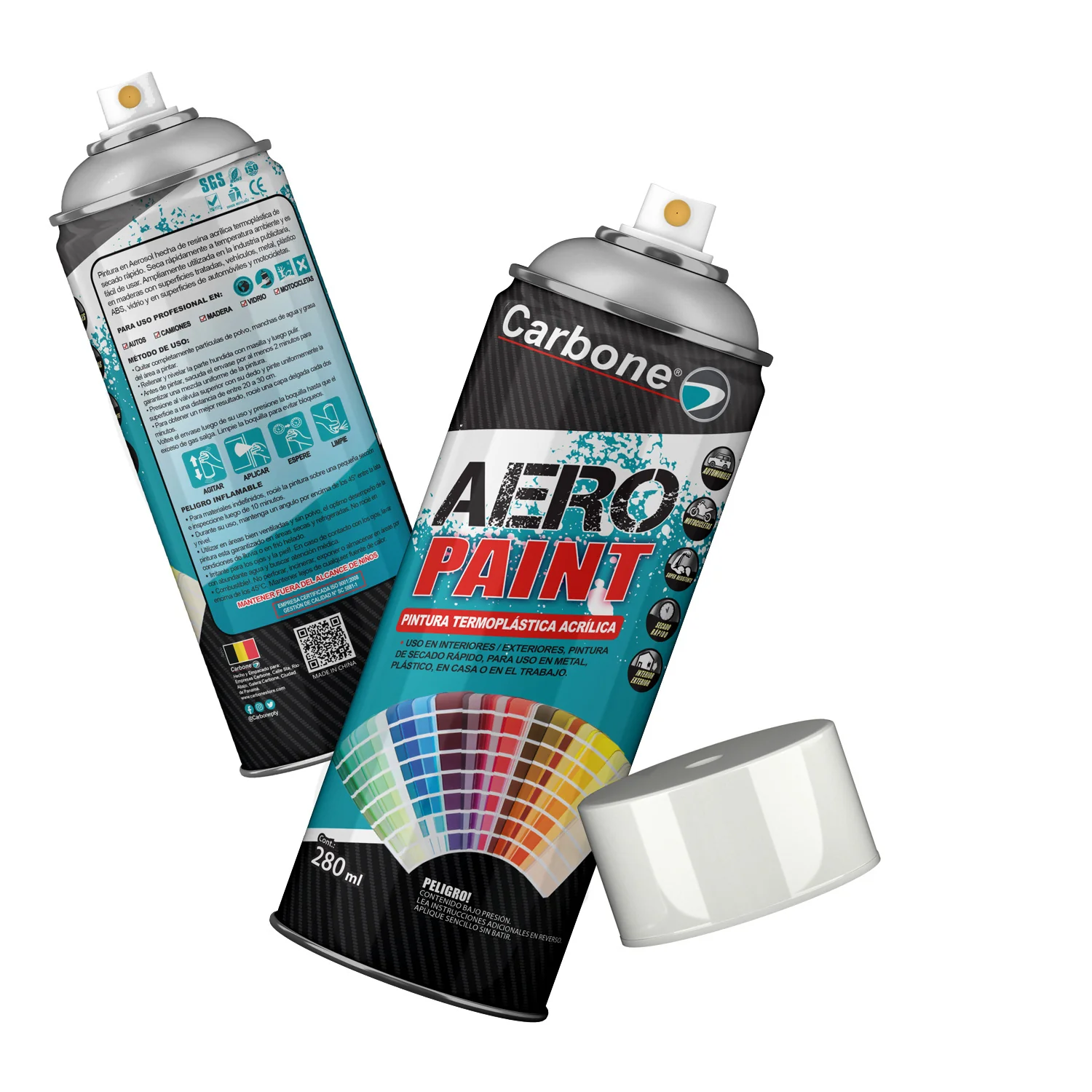 Pintura Aerosol En Spray Zinc Plateado 280Ml. Interiores Y Exteriores Alta Calidad - Image 2