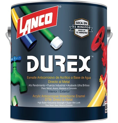 Pintura Anticorrosiva Color Negro, 1/4 Galón. Durex Lanco