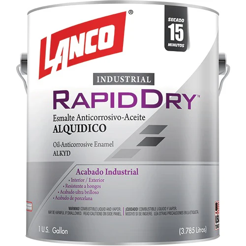 Pintura Anticorrosiva De Secado Rápido Color Negro De 1 Galón. Rapid Dry Lanco