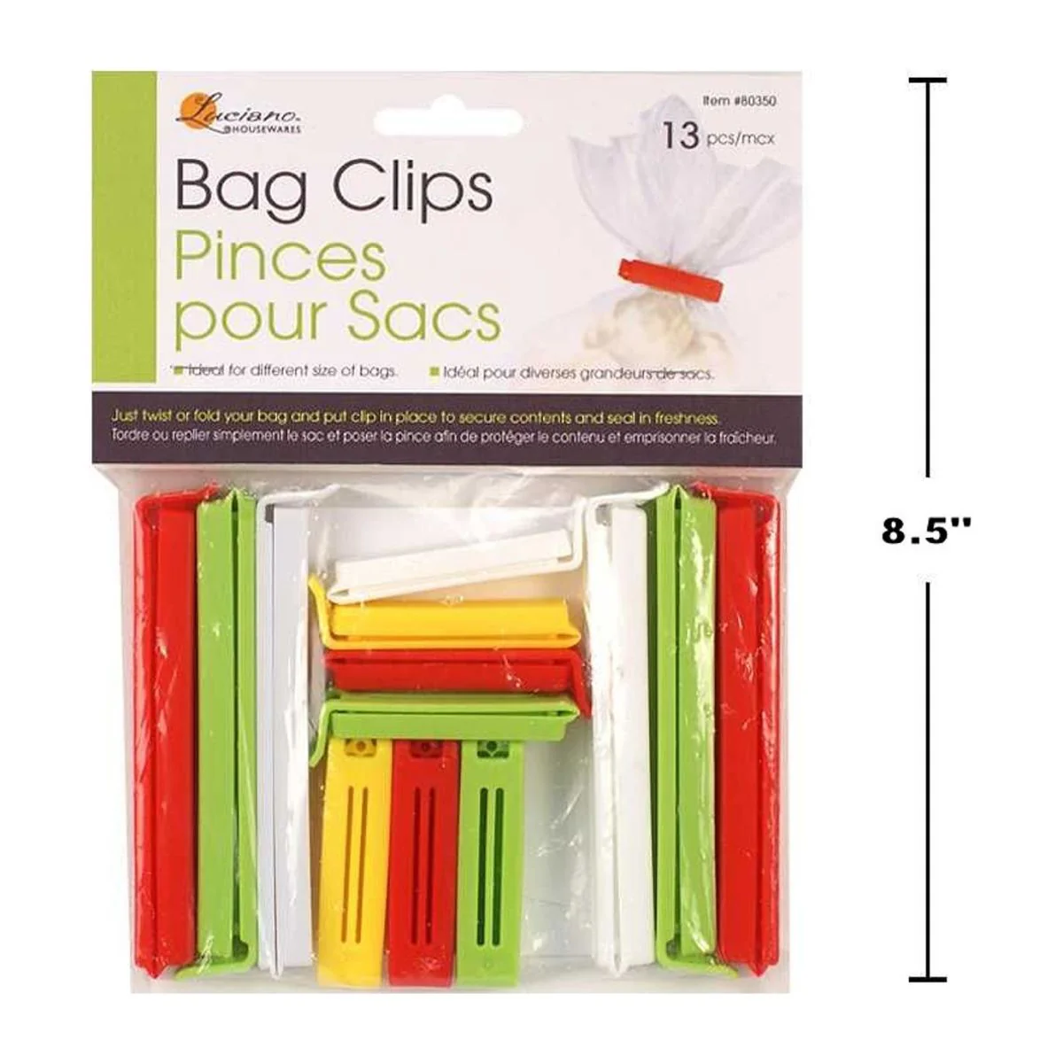 Pinzas Para Cerrar Bolsas Luciano De 13 Piezas, 4 Col - Image 4