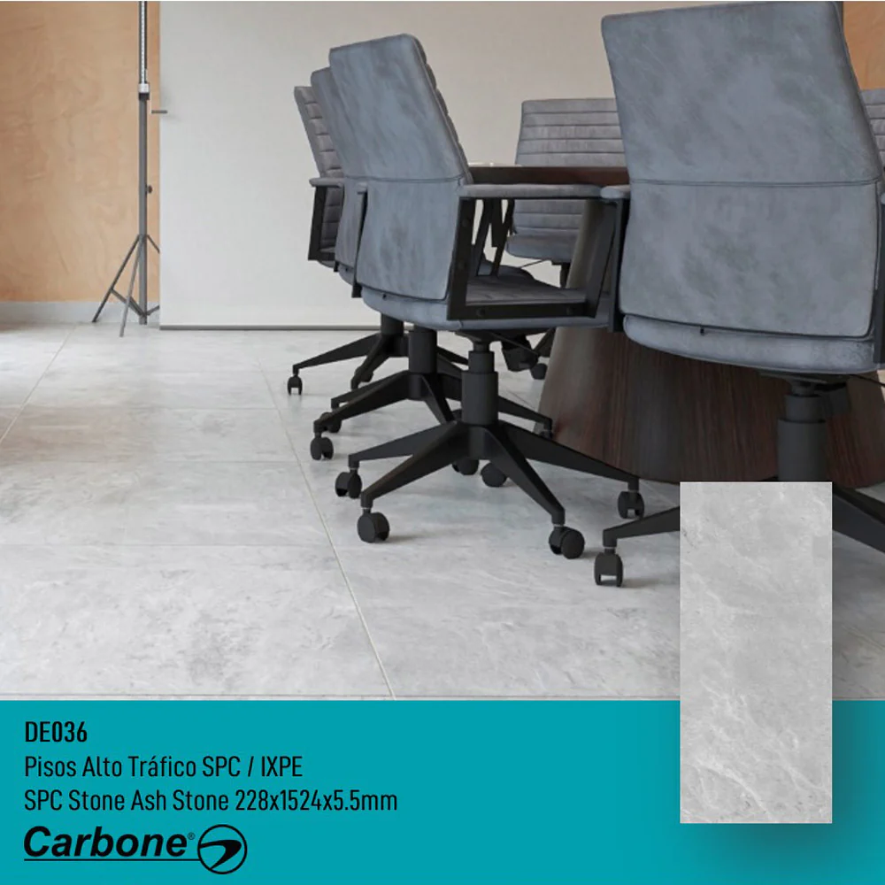 Piso SPC Ash Stone 1524 X 228 X 5.5 Mm Con IXPE 6 Pc. Pack 2.1 M2
