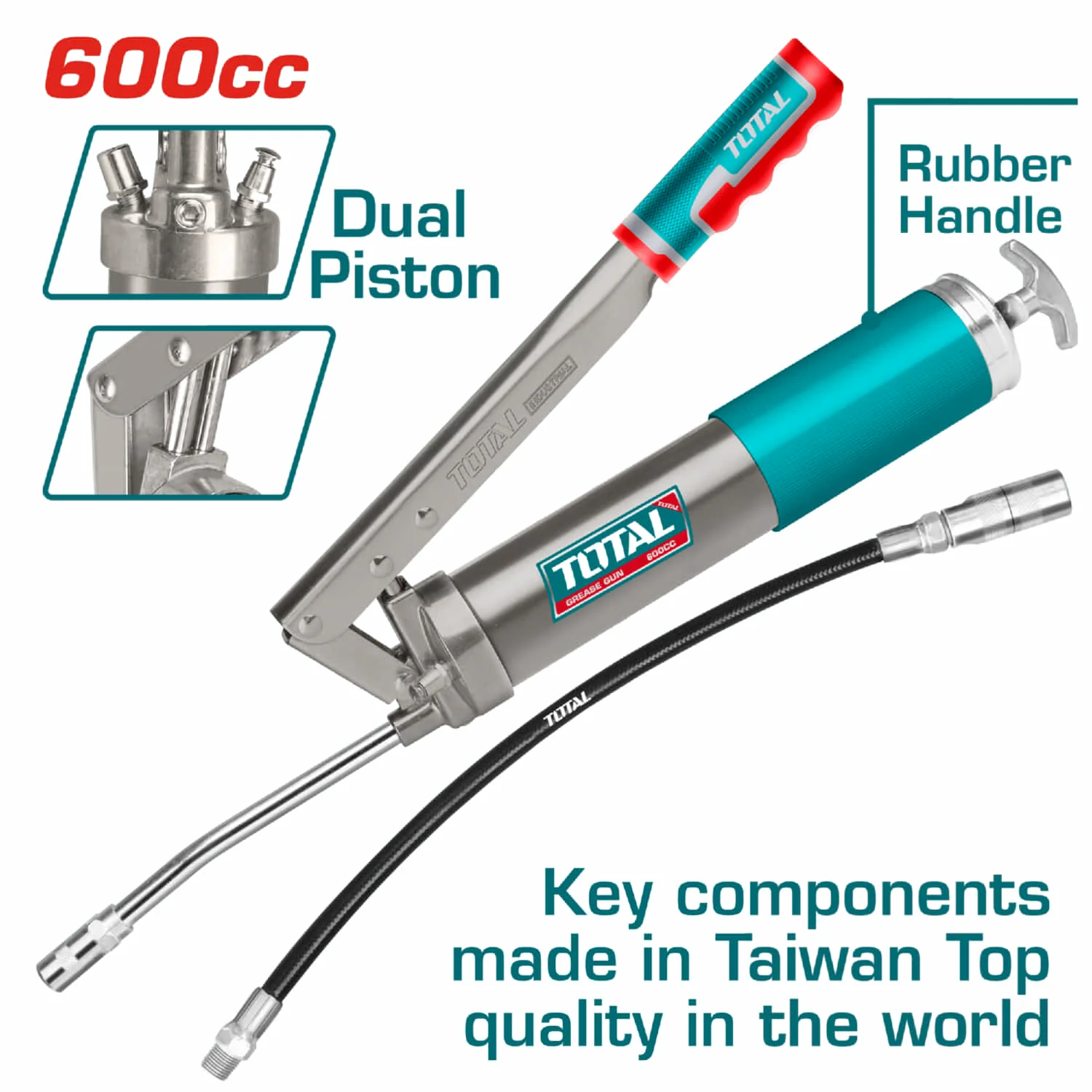 Pistola De Grasa De Servicio Pesado, Capacidad:600CC / 21 Oz