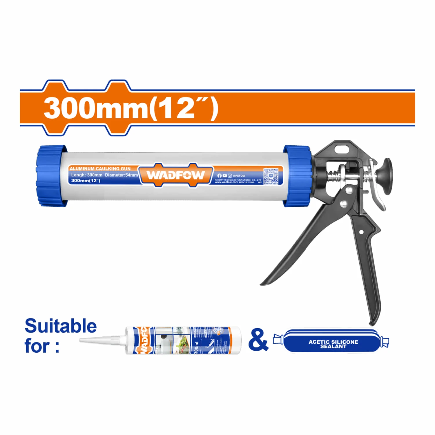 Pistola De Silicón De 12" Calafateadora De Aluminio 2 En 1 Para Salchichas O Cartuchos. - Image 2