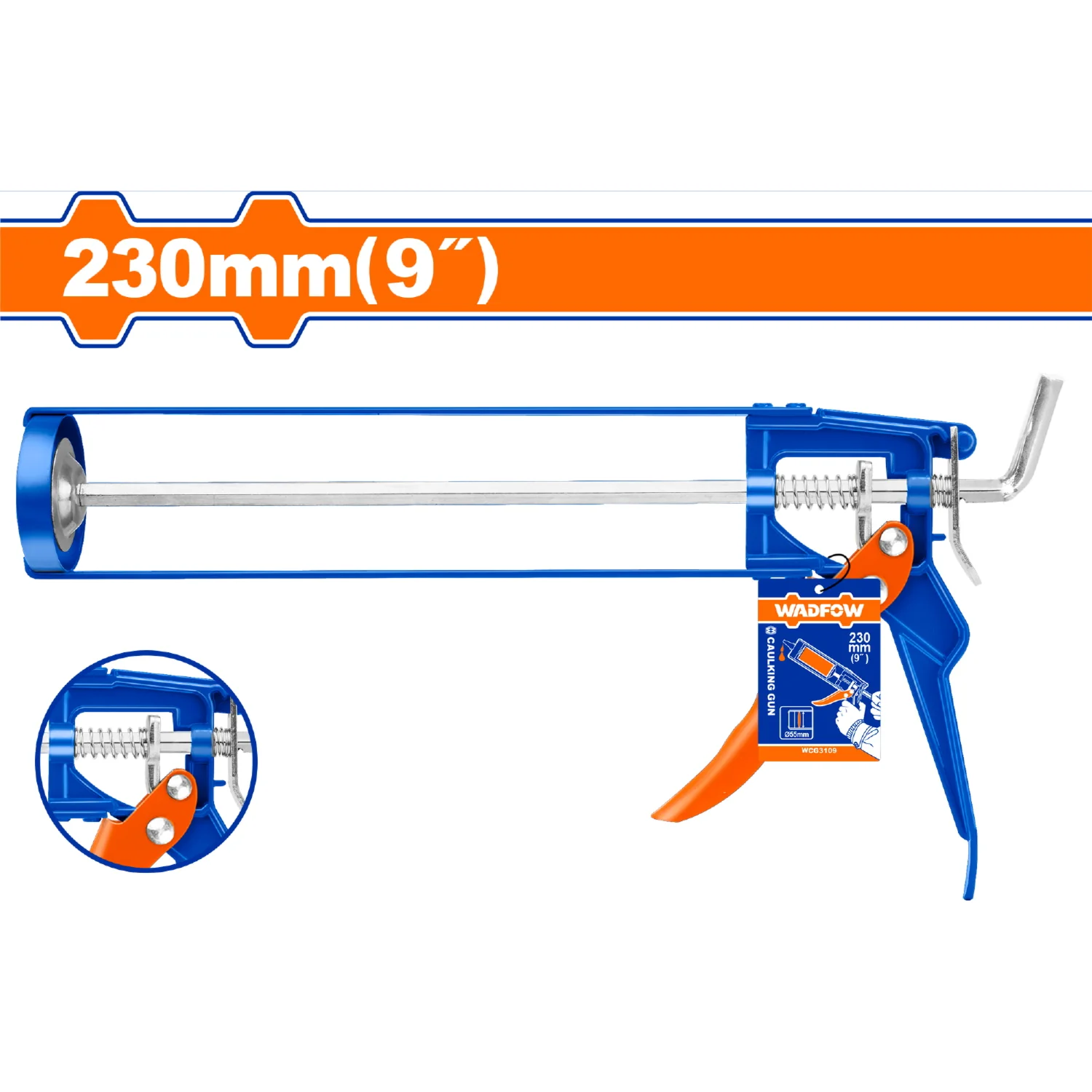 Pistola De Silicón De 9" Calafateadora Sólida Espesor: 1.7Mm Diametro: 51Mm Con Mango De Aluminio - Image 2