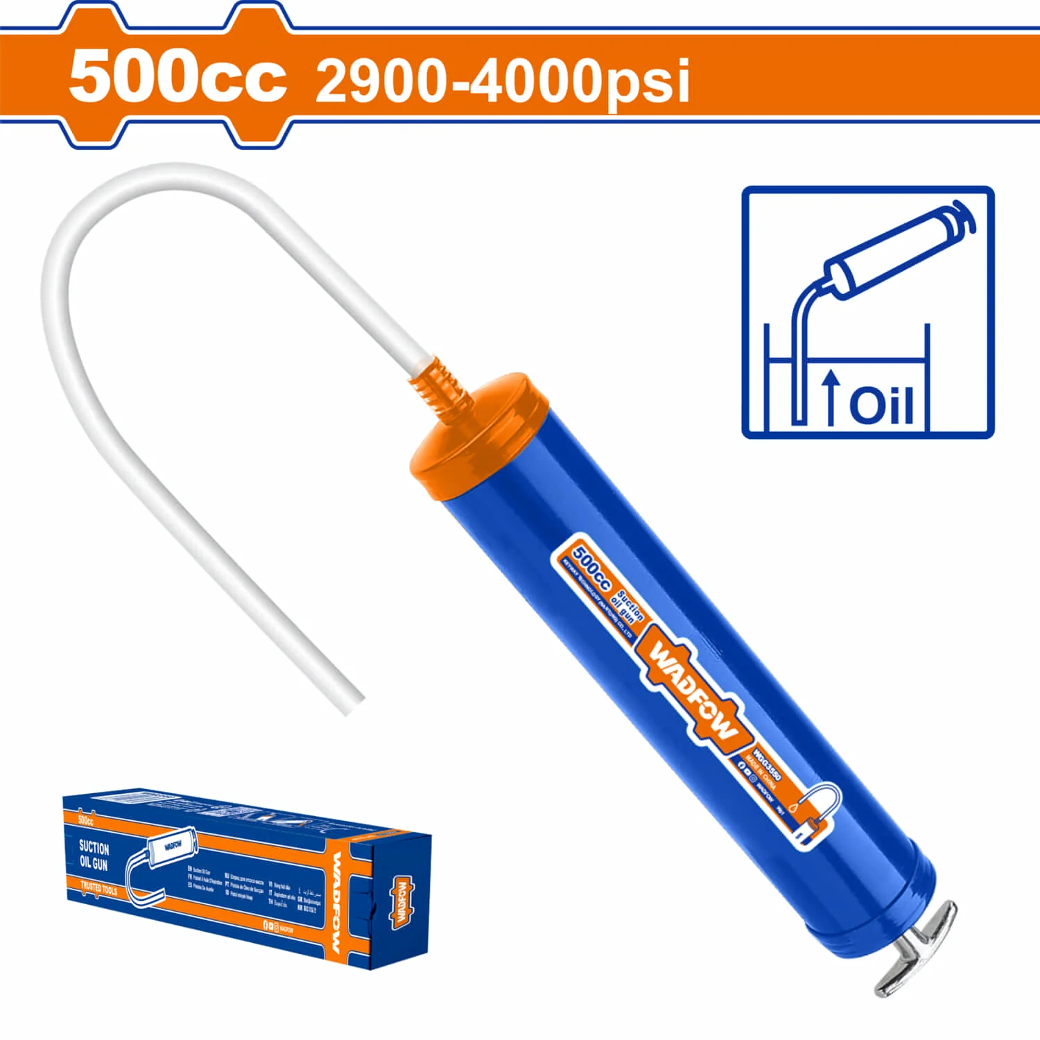Pistola Para Succionar Aceite 500Cc. 2900-4000Psi. Incluye Manguera De Plástico.