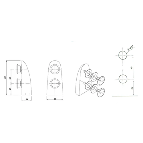 Pivote Inferior De Puerta. Satinado. Compatible Con Cierrapuertas Carbone O Dorma - Image 2