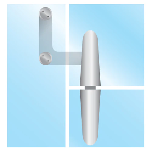 Pivote Superior Para Sobrepanel Y Vidrio Lateral Con Pivote. Satinado. - Image 3