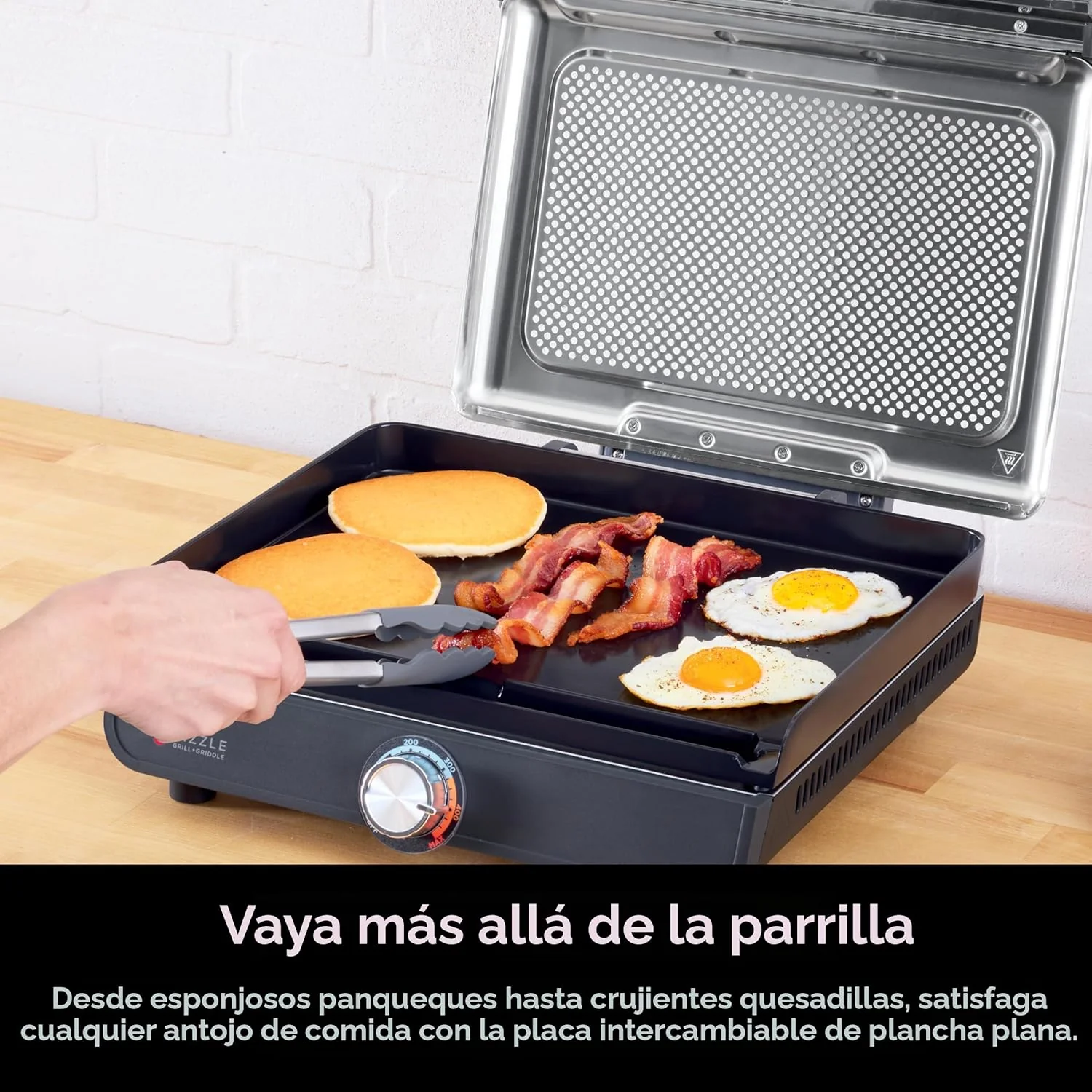 Plancha Y Parrilla Eléctrica De Interior Ninja Sizzle. 2 En 1 Con Placas Intercambiables Antiadherentes De 14 Pulgadas. - Image 2