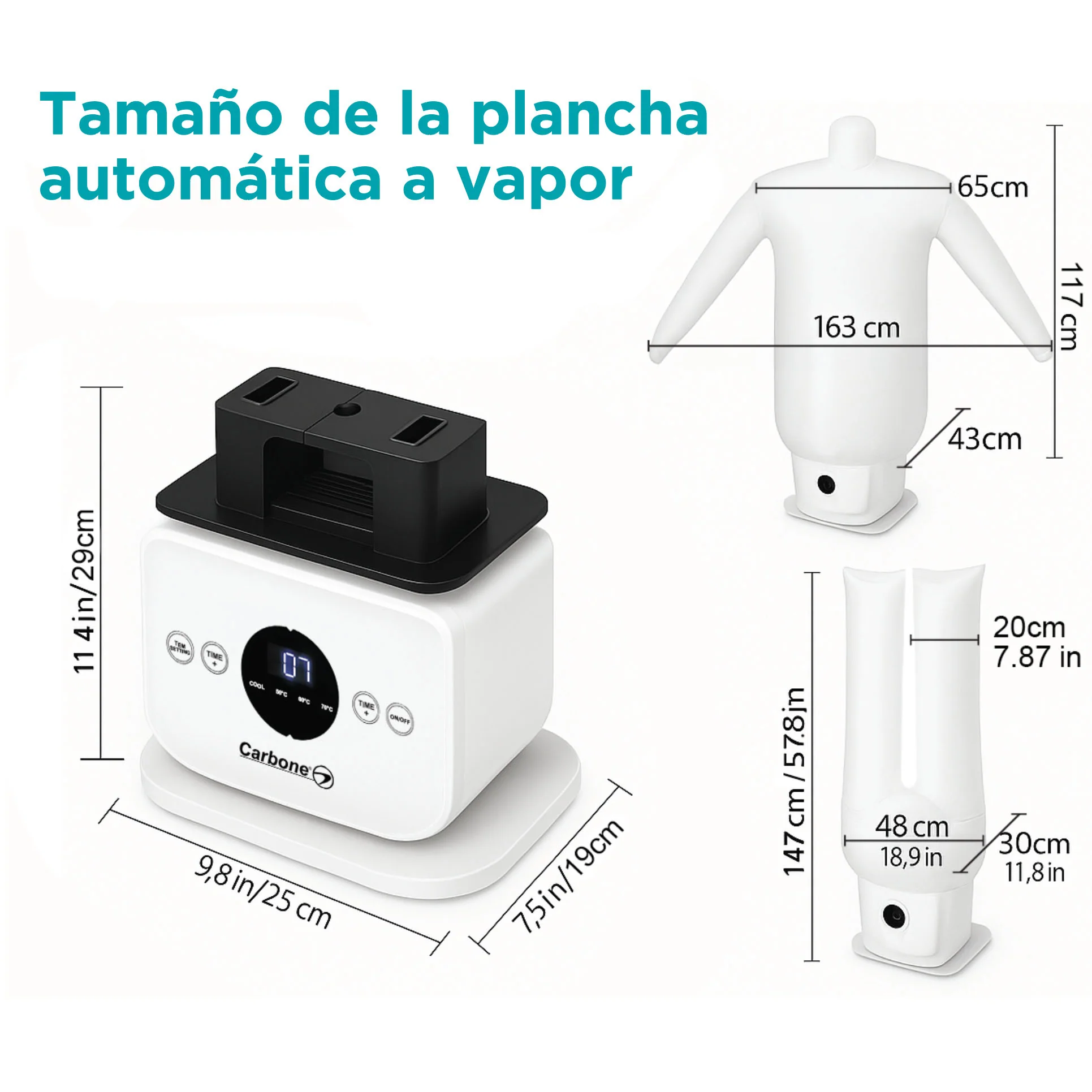 Plancha Y Secadora Automática Ropa Inflable 2 En 1. Planchado Aire Calido Manos Libres Y Secado Rápido 5 A15 Min. Reduce Arrugas En Camisas Y Pantalones 110V. - Image 5
