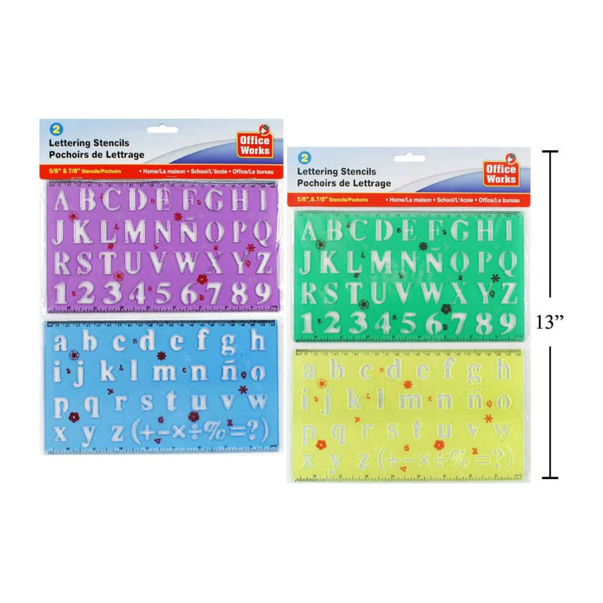 Plantilla Para Letras De 2 Piezas, 5/8 Y 7/8 " (1Pza) (Viene En Colores Variados Al Azar) - Image 3
