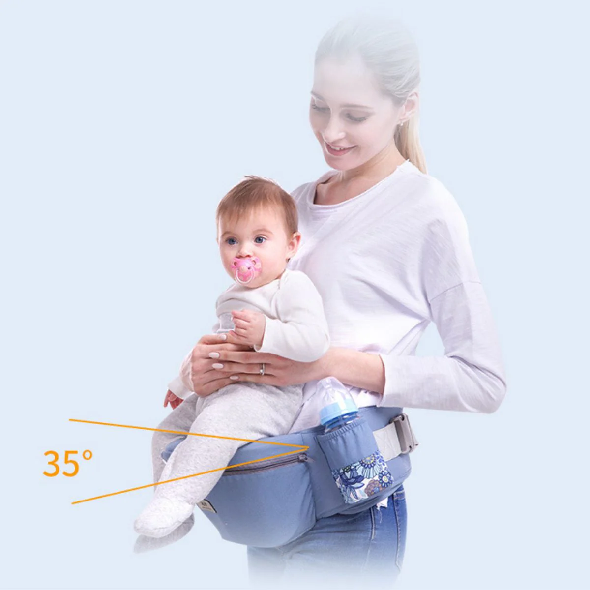 Porta Bebe Multifuncional 3 En 1. Soporte Ergonómico, Asiento Y Canguro. (Peso Max. 20Kg). Cangurera Mochila Carguera De Bebe. - Image 4