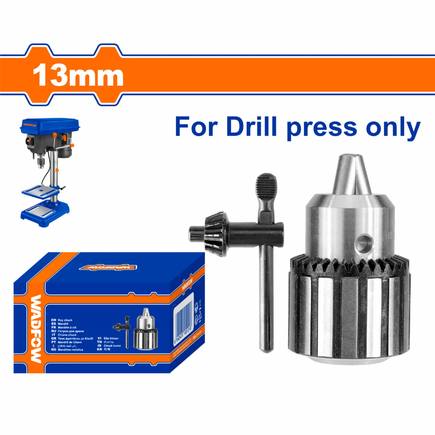 Portabrocas Con Llave 1–13 Mm B16 Para Taladro De Banco, Compatible Con WDP15350, Alta Precisión
