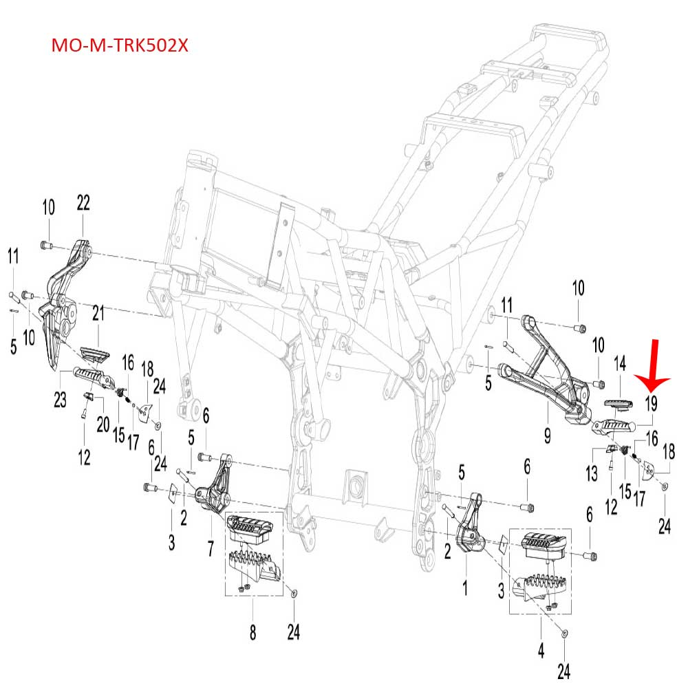 Posapie Trasero Izquierdo (TNT135 / LEONCINO250 / TNT25 / TRK251 / TRK502X) - Image 2