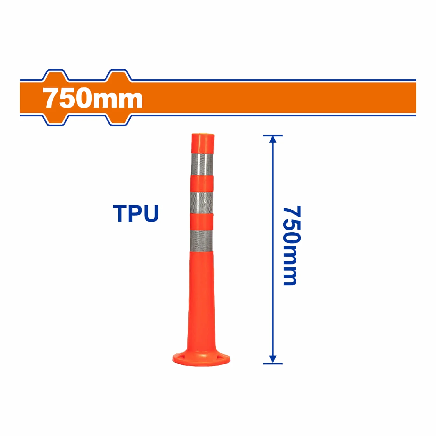 Poste Delineador De Tráfico Con Cinta Reflectiva 750Mm. Poste De Señalización. Cono  Naranja - Image 2