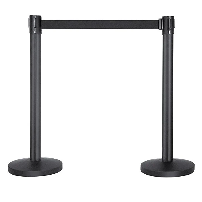 Poste Separador Para Control De Filas Color Negro Cinta Negra Retractil De 2 Mt(SE VENDE POR UNIDAD) - Image 3
