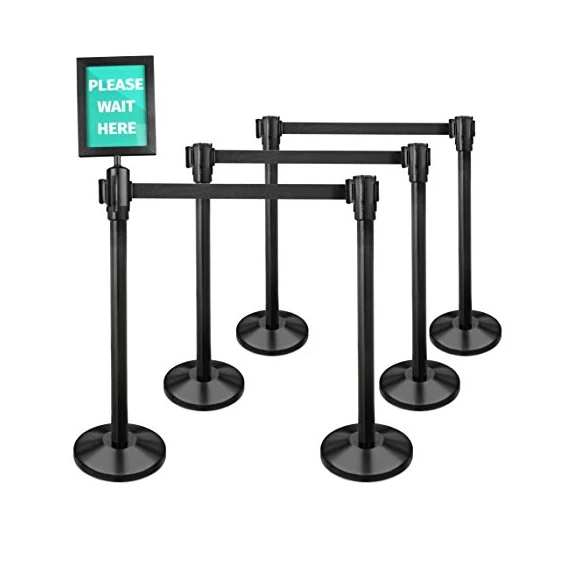 Poste Separador Para Control De Filas Color Negro Cinta Negra Retractil De 2 Mt(SE VENDE POR UNIDAD) - Image 4